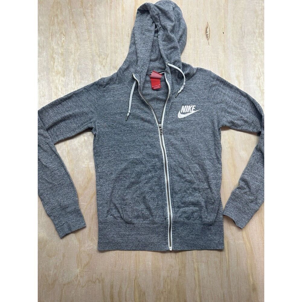 Red Era Label Nike Full Zip Gray Small S Recycled Polyester Engraved Nike Aglets